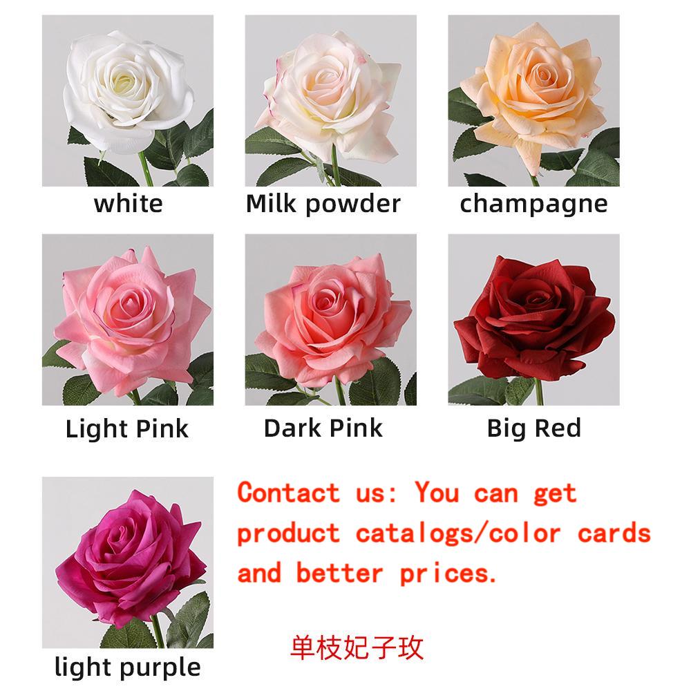 Wedding Decoration Flowers Artificial Roses Real Touch Single Branch Wholesale Silk Velvet Immortal Rose Artificial Bouquet - Image 2