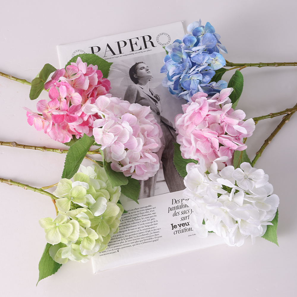 Blue White Hydrangea Artificial Flower Parlor Shop Wedding Decoration Flowers Silk Flowers Hydrangea - Image 2