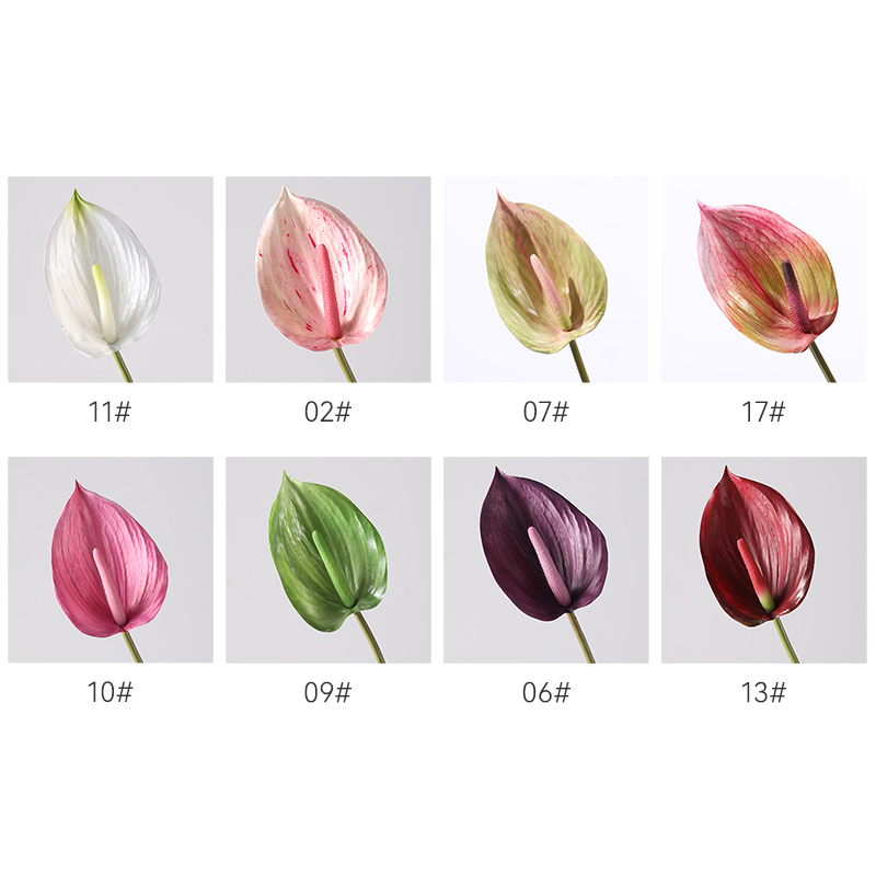 Hot Sale Single Anthurium Stem Artificial Real Touch Anthurium Decorative Flowers for Flower Arrangement - Image 4