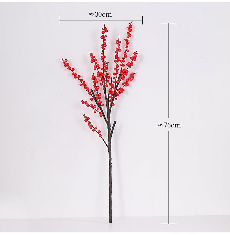 Artificial Christmas Berry Branch Winterberry Home New Year Decoration Artificial Red Fruit Stem for Decoration - Image 4