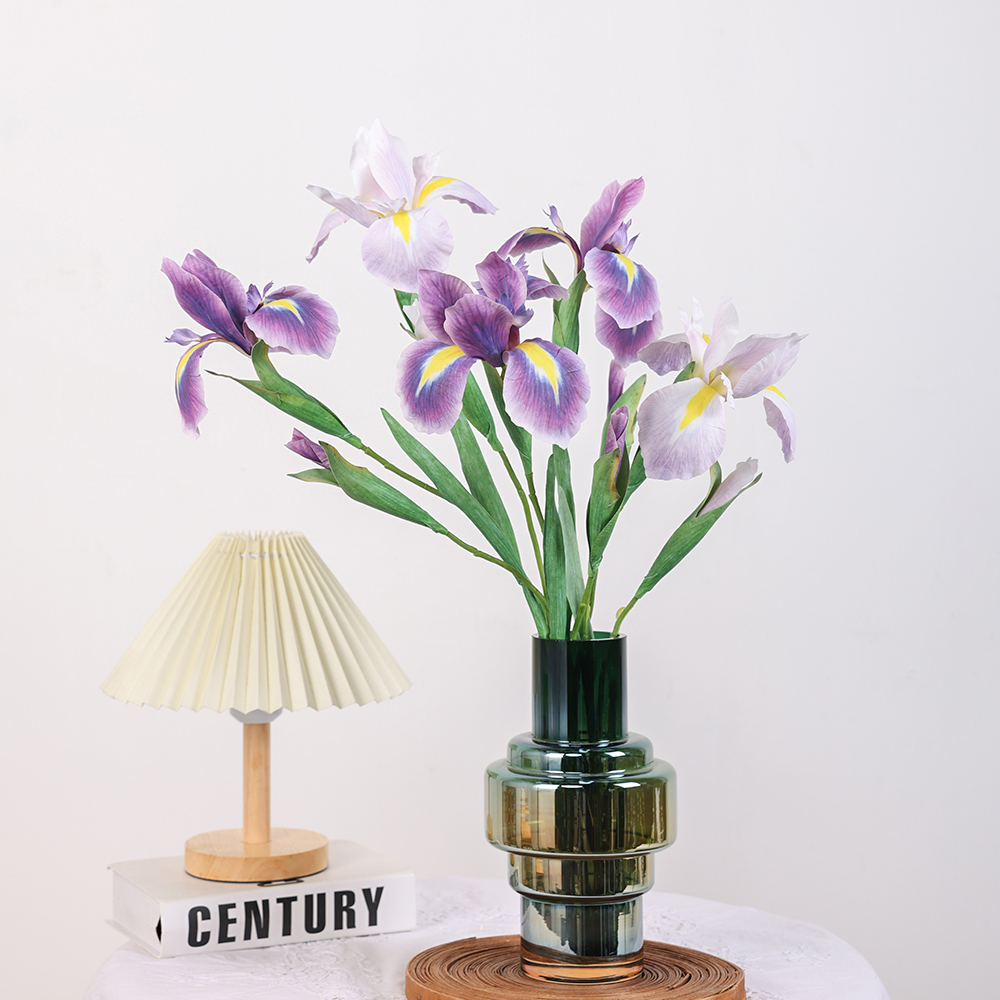 Wholesale Fantastic Color Purple Iris Artificial Flowers Real Touch PU Artificial Alice Iris Flowers for Wedding Home Decoration - Image 5