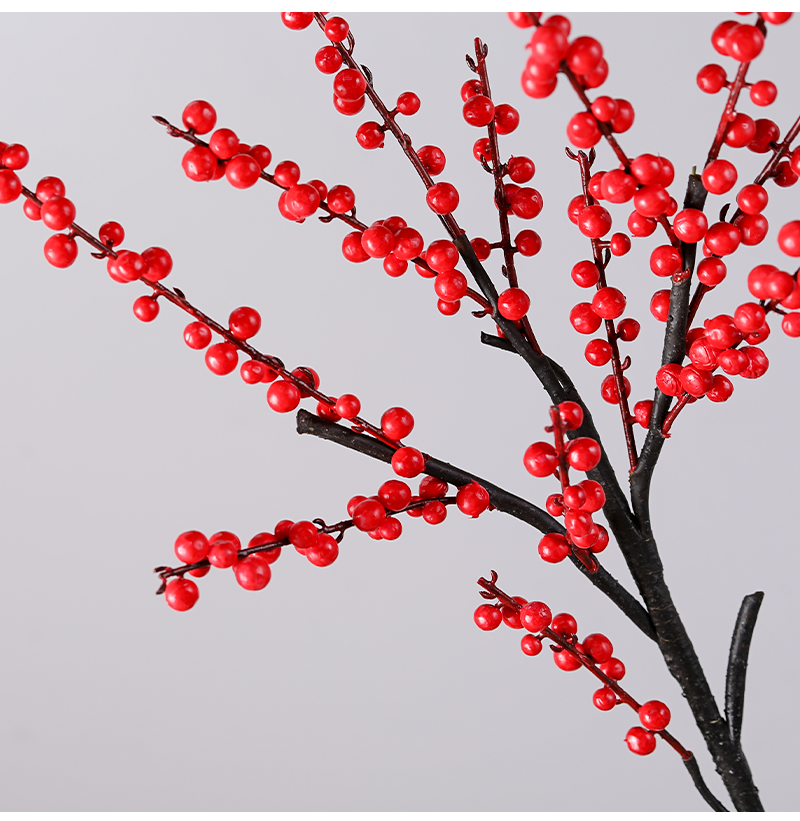 Artificial Christmas Berry Branch Winterberry Home New Year Decoration Artificial Red Fruit Stem for Decoration - Image 5