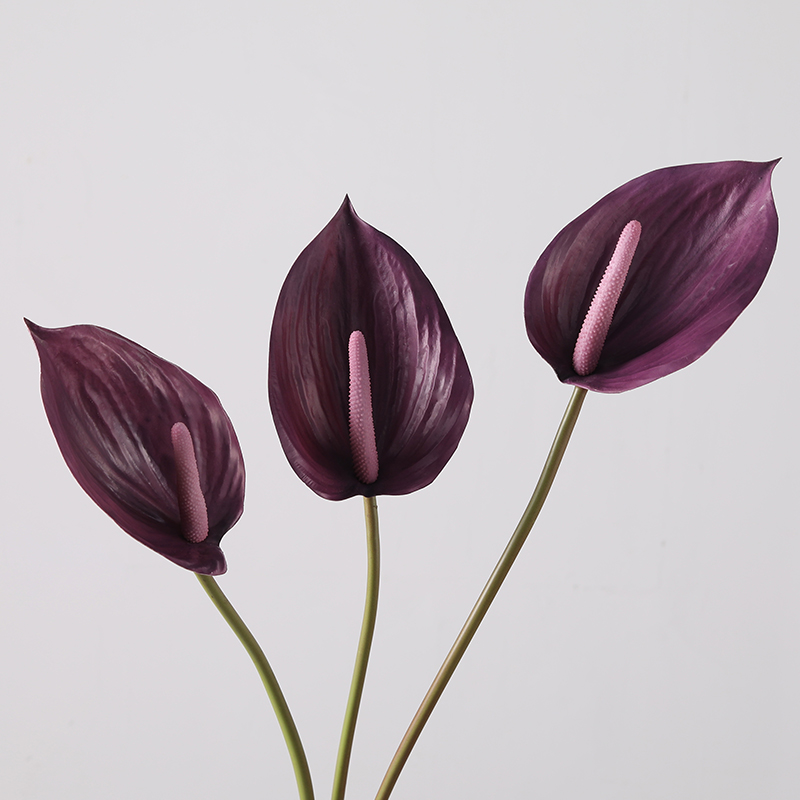 Hot Sale Single Anthurium Stem Artificial Real Touch Anthurium Decorative Flowers for Flower Arrangement - Image 6