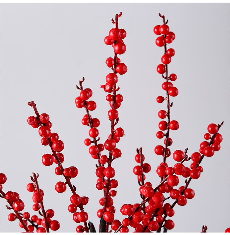Artificial Christmas Berry Branch Winterberry Home New Year Decoration Artificial Red Fruit Stem for Decoration - Image 6