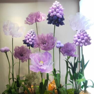 Giant paper flowers, poppy tulle flowers, finished silk-screen flowers