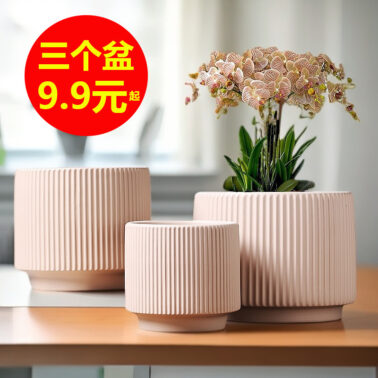 Ceramic flower pots L/M/S Three-piece set