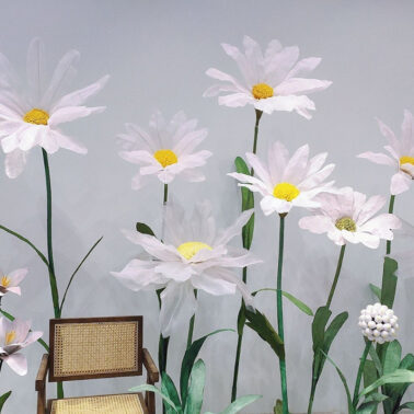 Handmade paper daisies, tulle flowers