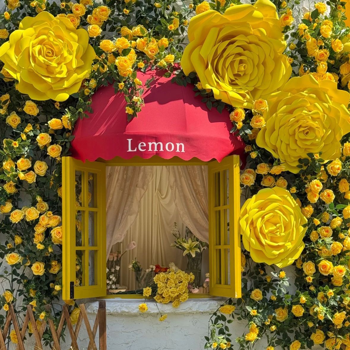 Yellow rose wall artificial flower window door head landscaping - Image 2