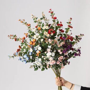 Flowers for Decoration Home Wedding Shop Artificial Silk Roses Wholesale Bulk Flowers High Quality Small Rose Bouquet