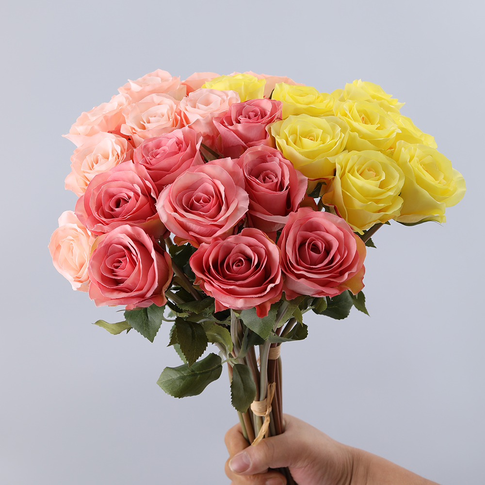 Wholesale High Quality Silk Flower Rose Wedding Decoration Bouquet White Roses 8 Head Artificial Rose Bouquet - Image 2