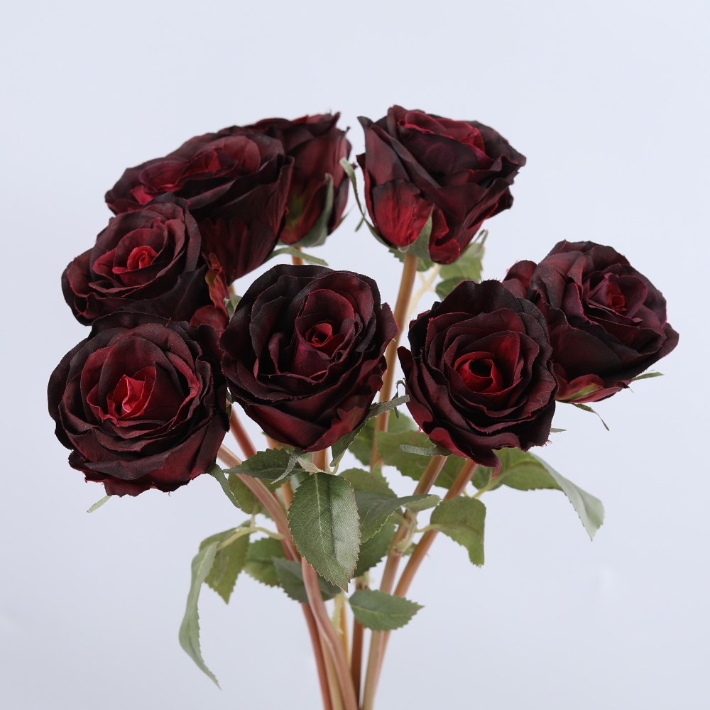 Wholesale High Quality Silk Flower Rose Wedding Decoration Bouquet White Roses 8 Head Artificial Rose Bouquet - Image 3