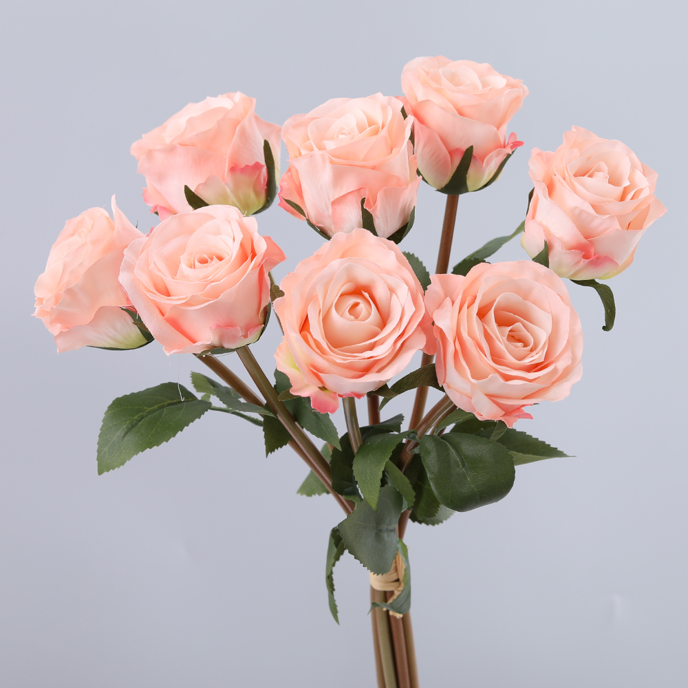 Wholesale High Quality Silk Flower Rose Wedding Decoration Bouquet White Roses 8 Head Artificial Rose Bouquet - Image 6